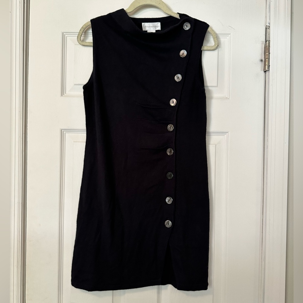 SOFT Surroundings Black Mini Sweater Dress